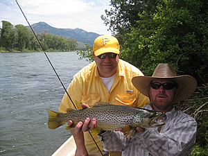 Brown Trout caught on Salmon dry fly - Snake River - Wyoming July 2009
